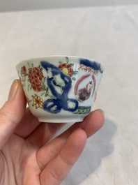 12 Chinese famille rose 'rooster' cups, Yongzheng/Qianlong