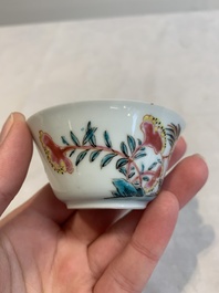 12 Chinese famille rose 'rooster' cups, Yongzheng/Qianlong