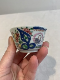 12 Chinese famille rose 'rooster' cups, Yongzheng/Qianlong
