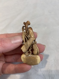 Four Chinese ivory carvings, 18th C.