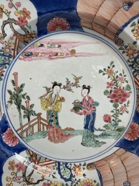 A pair of Chinese famille rose 'Lan Caihe' dishes, Yongzheng