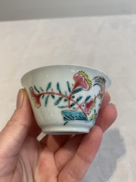 12 Chinese famille rose 'rooster' cups, Yongzheng/Qianlong