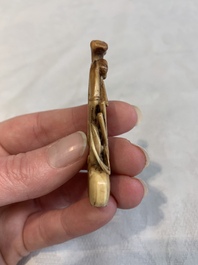 Four Chinese ivory carvings, 18th C.