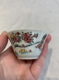 12 Chinese famille rose 'rooster' cups, Yongzheng/Qianlong