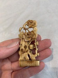 Four Chinese ivory carvings, 18th C.