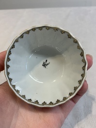 A rare Chinese gilt-decorated grisaille 'Danae and Cupid' 10-piece service, Qianlong