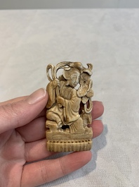 Four Chinese ivory carvings, 18th C.