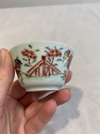 12 Chinese famille rose 'rooster' cups, Yongzheng/Qianlong