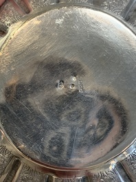 A fine silver vase with birds for the Turkish market, Egypt, dated 1936
