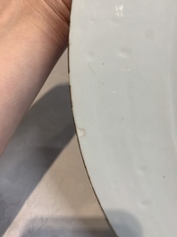 Two Chinese blue and white dishes and a plate, Yongzheng and later