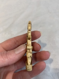 Four Chinese ivory carvings, 18th C.