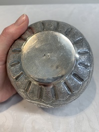 A fine silver vase with birds for the Turkish market, Egypt, dated 1936