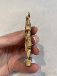 Four Chinese ivory carvings, 18th C.