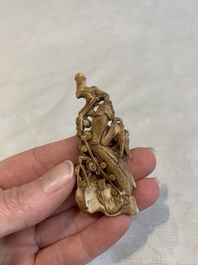 Four Chinese ivory carvings, 18th C.