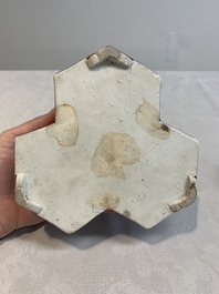 A rare Chinese famille rose reticulated hexagonal inkwell, Qianlong