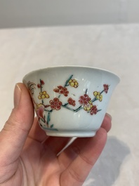 12 Chinese famille rose 'rooster' cups, Yongzheng/Qianlong
