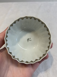 A rare Chinese gilt-decorated grisaille 'Danae and Cupid' 10-piece service, Qianlong