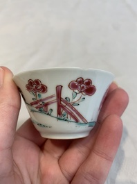 12 Chinese famille rose 'rooster' cups, Yongzheng/Qianlong