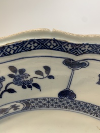 Two Chinese blue and white dishes and a plate, Yongzheng and later