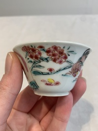 12 Chinese famille rose 'rooster' cups, Yongzheng/Qianlong