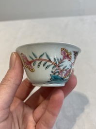 12 Chinese famille rose 'rooster' cups, Yongzheng/Qianlong