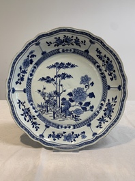 Two Chinese blue and white dishes and a plate, Yongzheng and later
