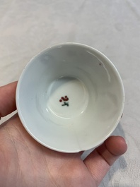 12 Chinese famille rose 'rooster' cups, Yongzheng/Qianlong