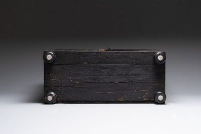 A fine ebony-veneered bone-inlaid cabinet, probably Italy, 19th C.