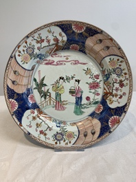 A pair of Chinese famille rose 'Lan Caihe' dishes, Yongzheng