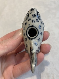 Three Annamese or Vietnamese blue and white fish-form water droppers, 15/16th C.