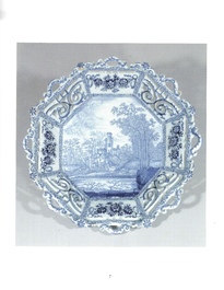 A fine and large blue and white Dutch Delft 'Frederic van Frytom-style' reticulated basket, 17th C.