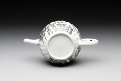 A rare Chinese gilt-decorated grisaille 'Danae and Cupid' 10-piece service, Qianlong