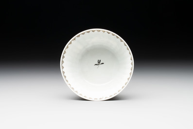 A rare Chinese gilt-decorated grisaille 'Danae and Cupid' 10-piece service, Qianlong