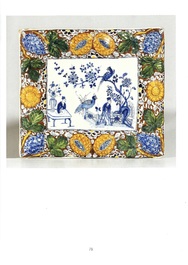 A pair of rectangular Dutch Delft 'mixed technique' plaques, 1st quarter 18th C.