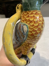 A polychrome Dutch Delft parrot, 19th C.