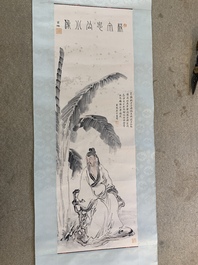 Su Manshu 蘇曼殊 (1884-1918): 'Sage under the banana tree', ink and colour on paper