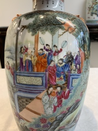 A fine Chinese famille rose vase, Qianlong mark, Republic