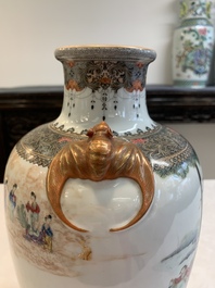 A fine Chinese famille rose vase, Qianlong mark, Republic