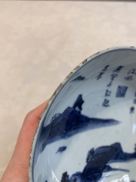 Three Chinese blue, white and copper-red ko-sometsuke pieces for the Japanese market, Tianqi