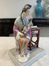 Two Chinese polychrome-glazed groups, Zeng Longsheng 曾龍升 marks, 20th C.