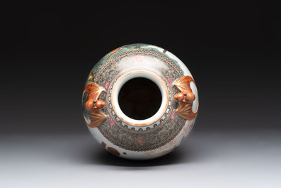A fine Chinese famille rose vase, Qianlong mark, Republic