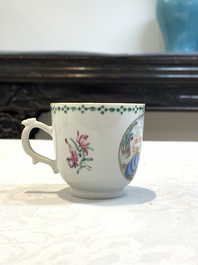 A Chinese famille rose 'Venus and Mercury' cup and saucer, Qianlong