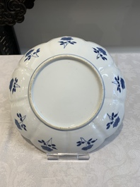 Six Chinese blue and white 'lotus' plates, Kangxi