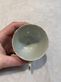 A Chinese famille rose 'Venus and Mercury' cup and saucer, Qianlong