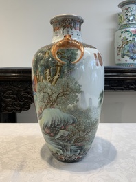 A fine Chinese famille rose vase, Qianlong mark, Republic