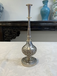 A Chinese silver rose water sprinkler for the Ottoman market, Jin Ji 覲記 mark, 18/19th C.