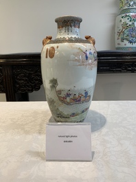 A fine Chinese famille rose vase, Qianlong mark, Republic