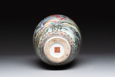 A fine Chinese famille rose vase, Qianlong mark, Republic