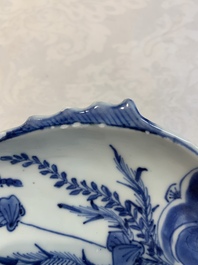 Three Chinese blue, white and copper-red ko-sometsuke pieces for the Japanese market, Tianqi