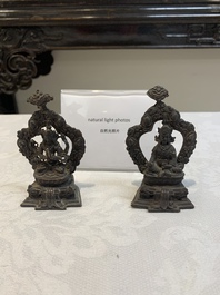 Two small Sino-Tibetan bronze Buddhas, 19/20th C.